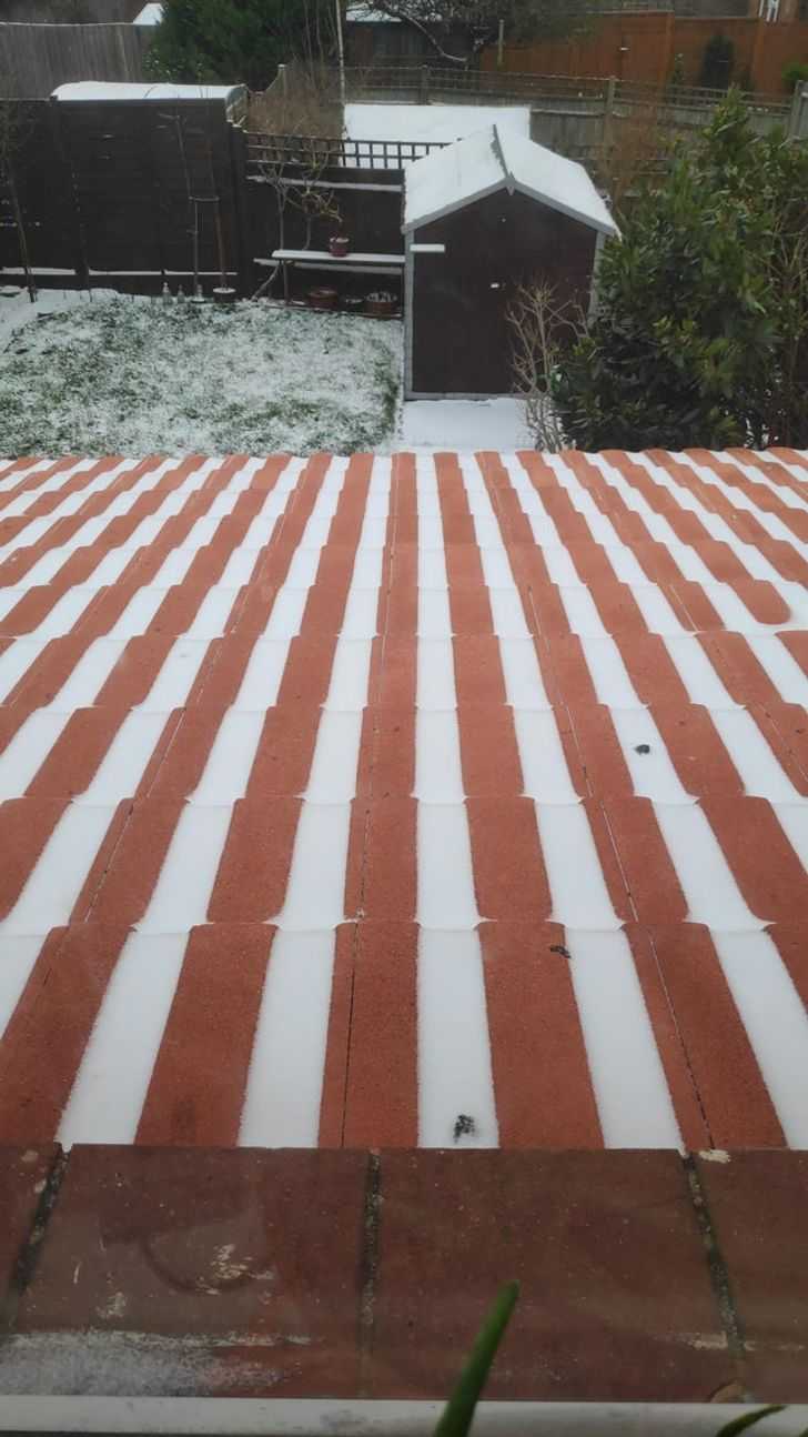 Стильная крыша и снег.